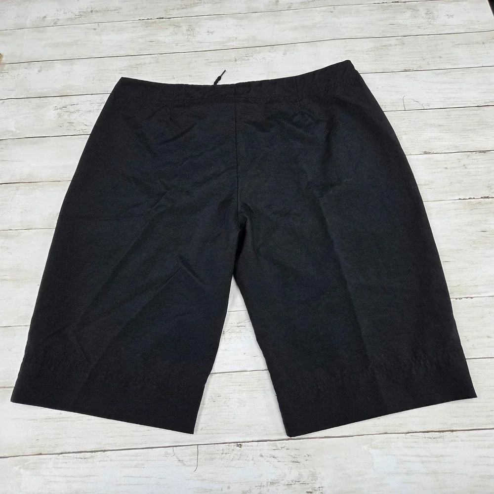 Nike‎ Shorts Women L Black 268077-010 Athletic Drawstring Zip Front Swoosh Logo